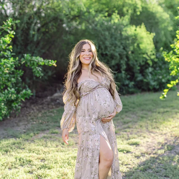 Floral Beige Maxi Dress - Picture 4 of 4